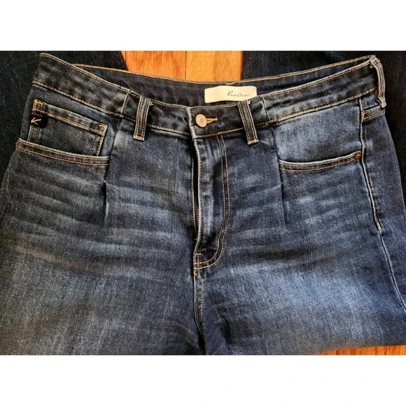 KanCan Women's Wide Leg Cropped Jeans Size 10 Dark Wash High Rise - Picture 8 of 9